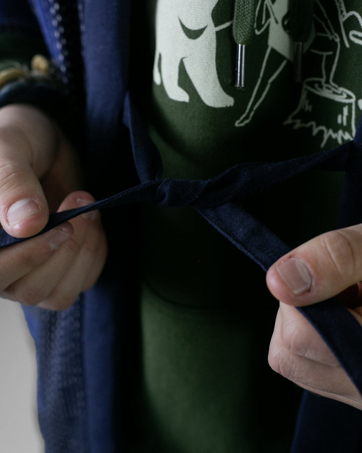 Tok, Hanten, Indigo and Navy Shima, Sashiko Style