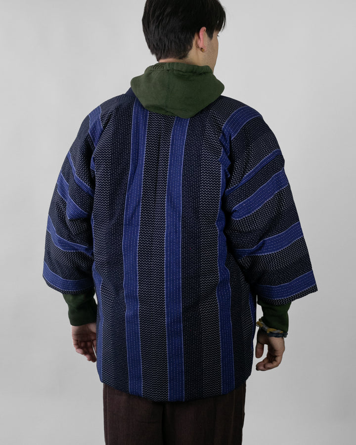Tok, Hanten, Indigo and Navy Shima, Sashiko Style
