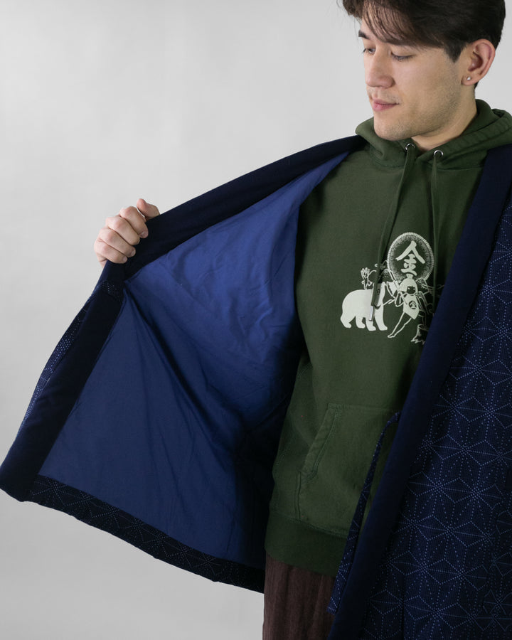 Tok, Hanten, Navy with Asanoha Sashiko Style