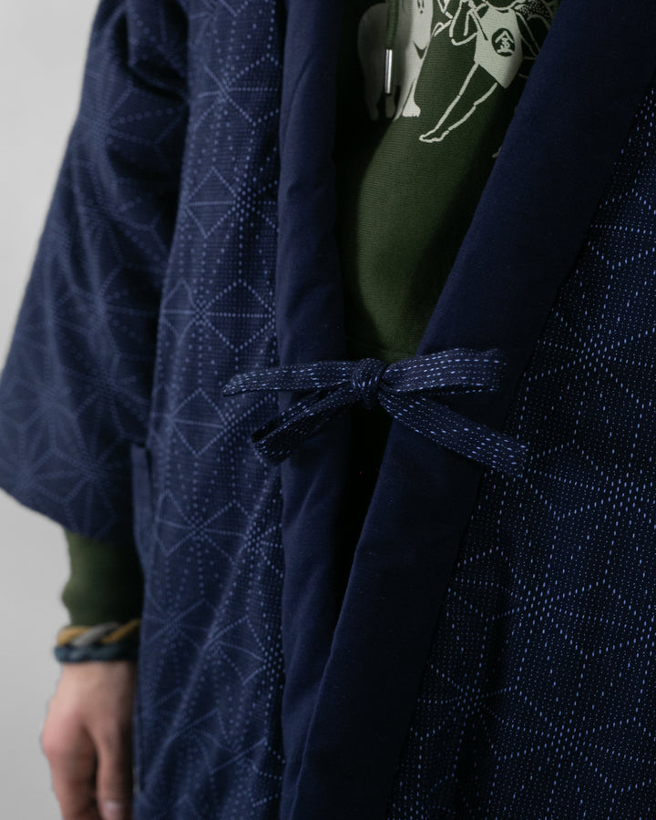 Tok, Hanten, Navy with Asanoha Sashiko Style