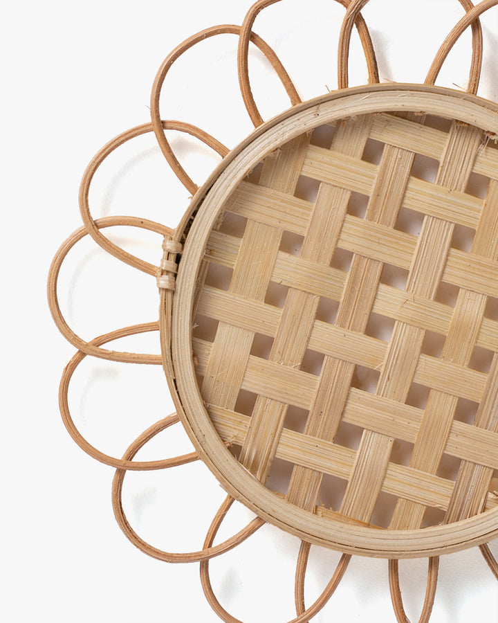 Kokoro Original, Woven Coaster, Bamboo Flower
