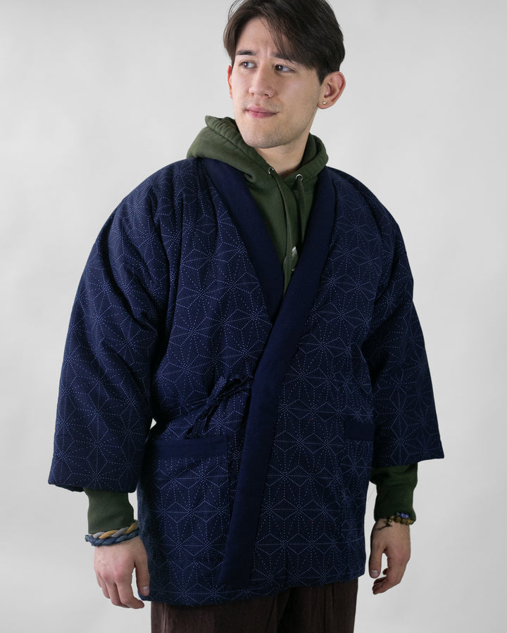 Tok, Hanten, Navy with Asanoha Sashiko Style