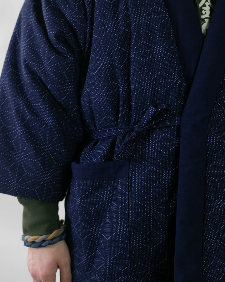 Tok, Hanten, Navy with Asanoha Sashiko Style