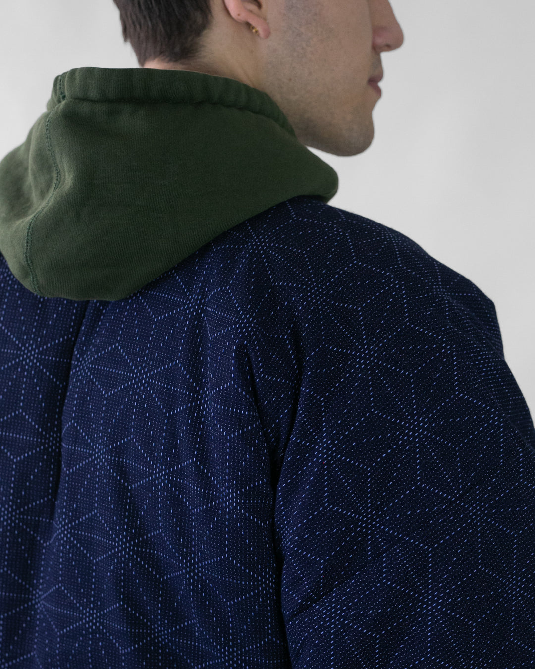 Tok, Hanten, Navy with Asanoha Sashiko Style