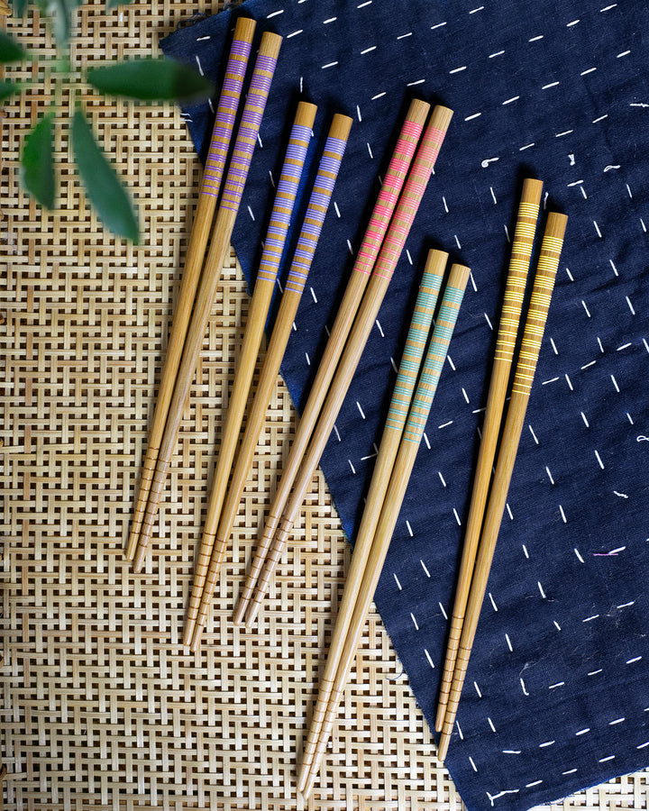 Chopsticks, Kawai, Bamboo Itomaki Set of 5