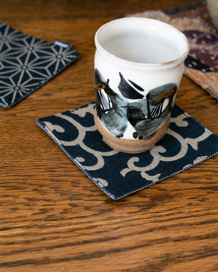 Kiriko Original Coaster, Indigo Karakusa