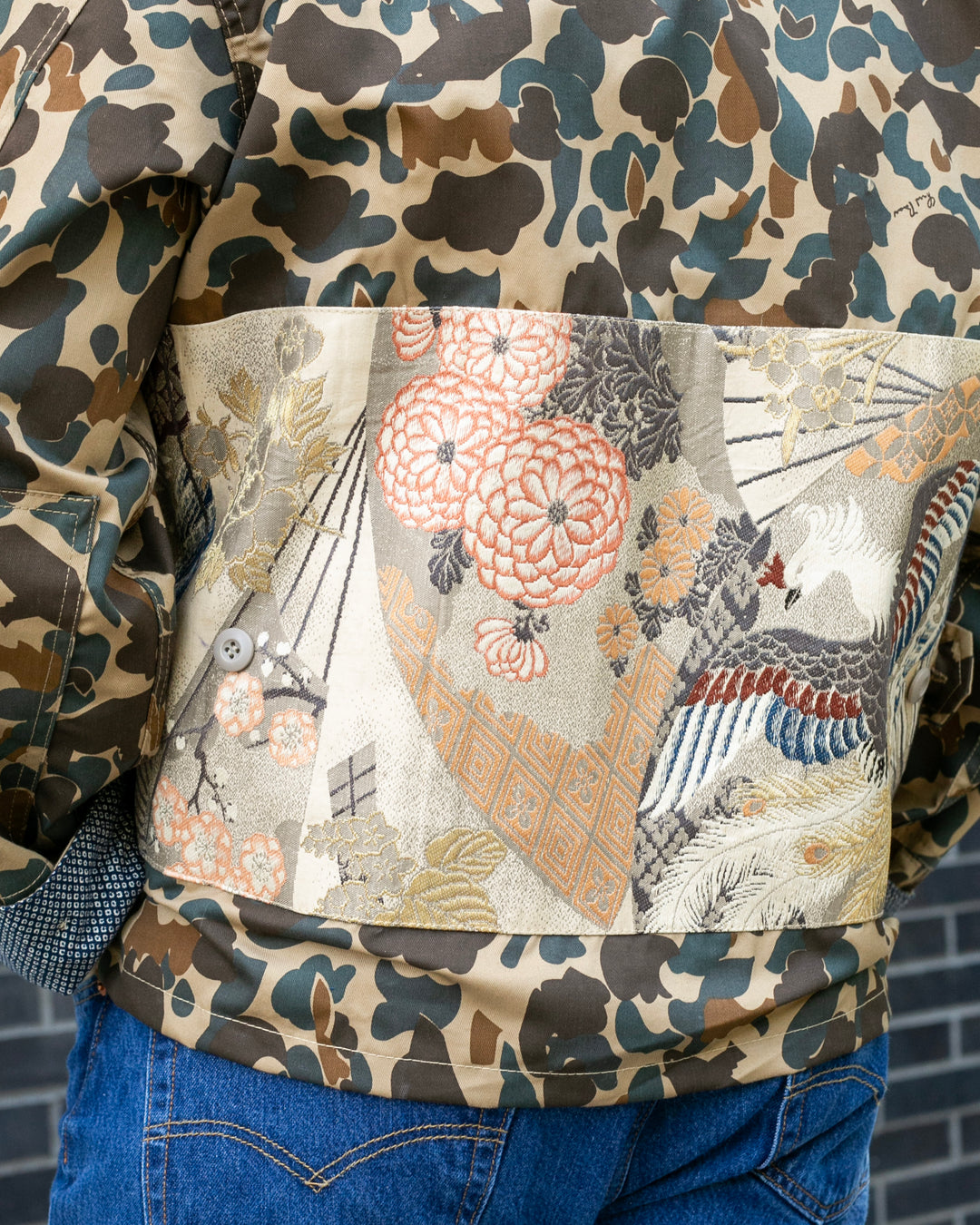 Kiriko Custom Military Jacket, Camo Patched, Obi Phoenix 