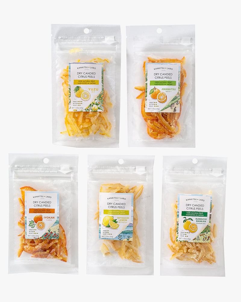 Kankitsu Labo, Dry Candied Japanese Citrus Peel, Variety Pack