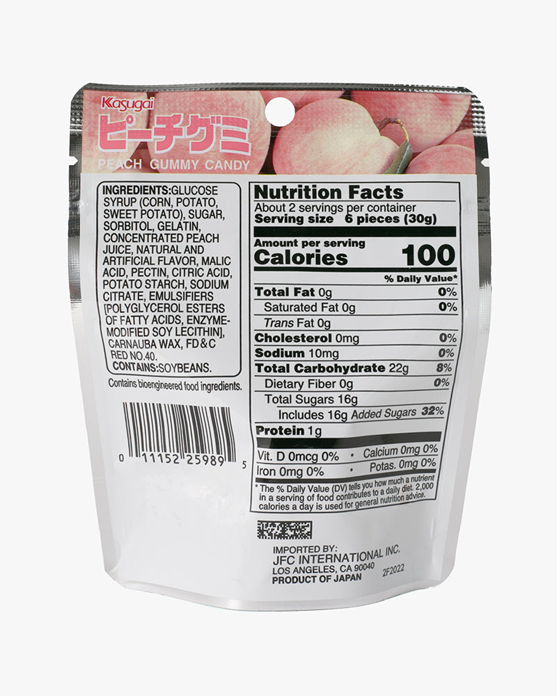 Kasugai, Gummy Candy, Peach, 1.76 oz