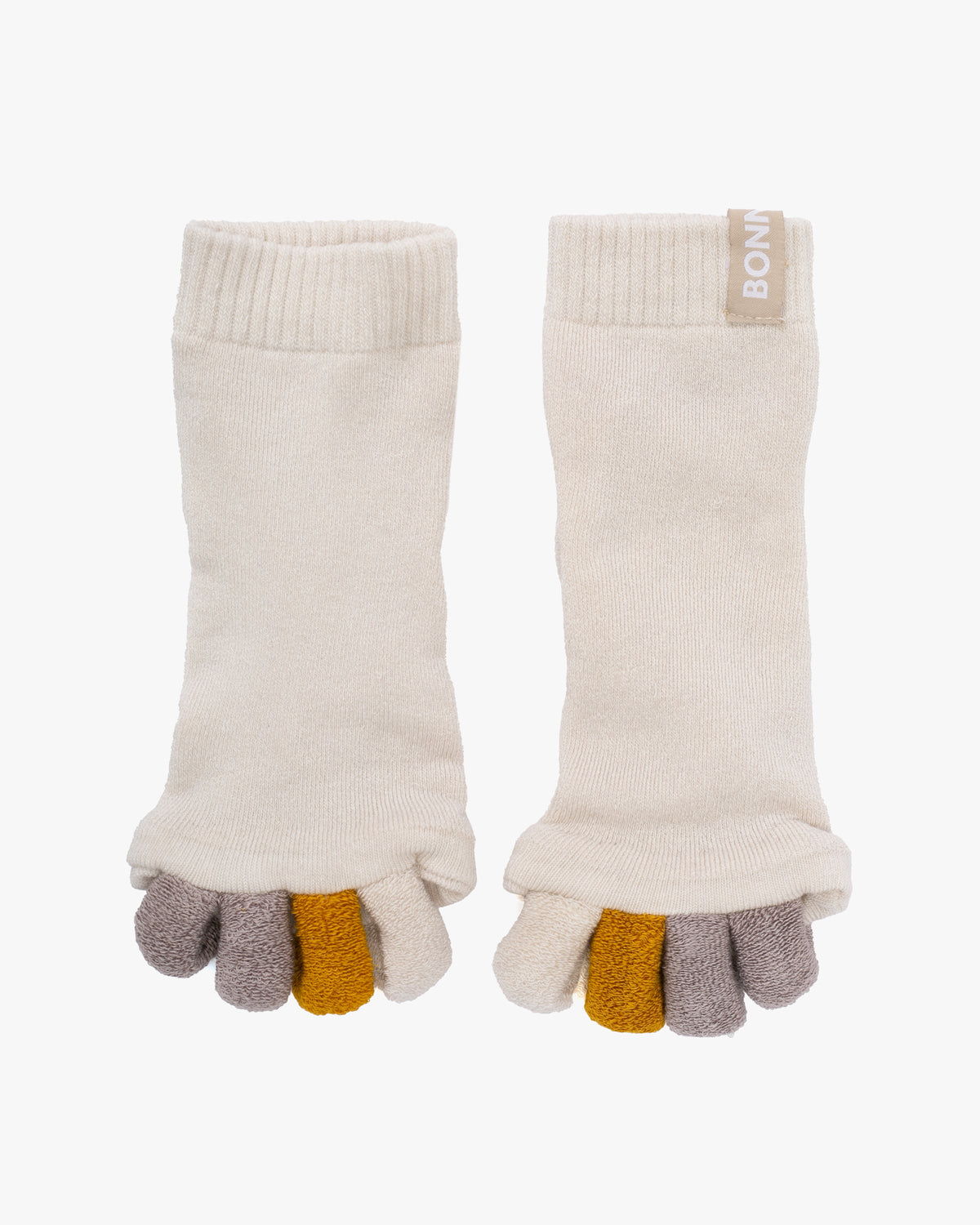Toe Separator Socks, Bonnui, Off-white