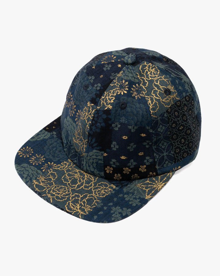 Kiriko Original Cap, 6-Panel, Multi Patchwork, Blue and Gold