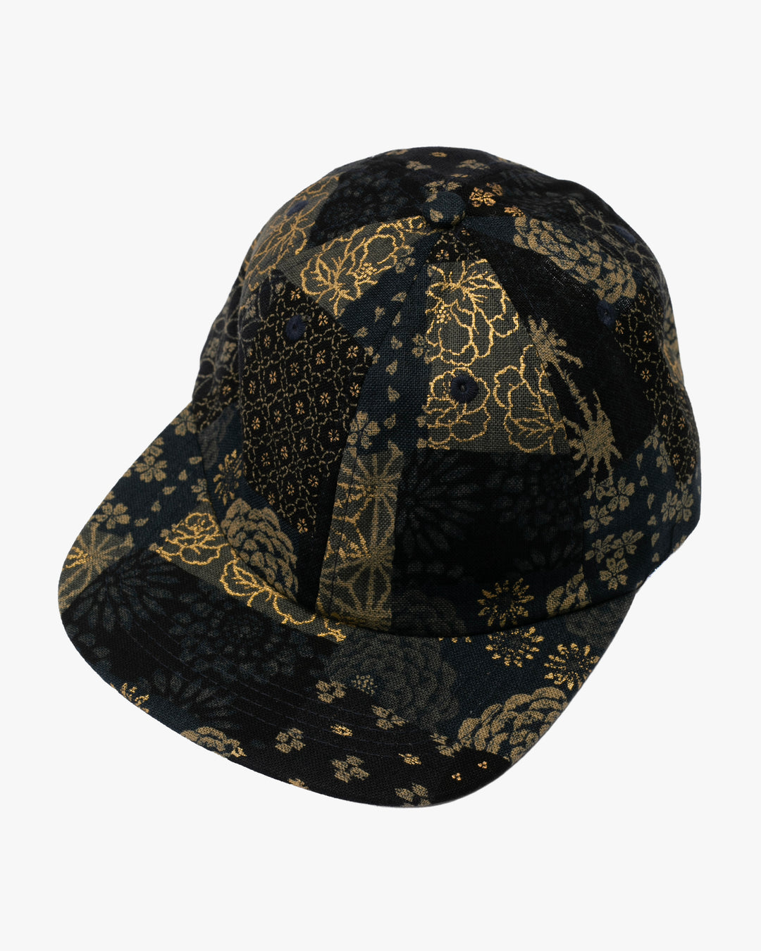 Kiriko Original Cap, 6-Panel, Multi Patchwork, Black and Gold