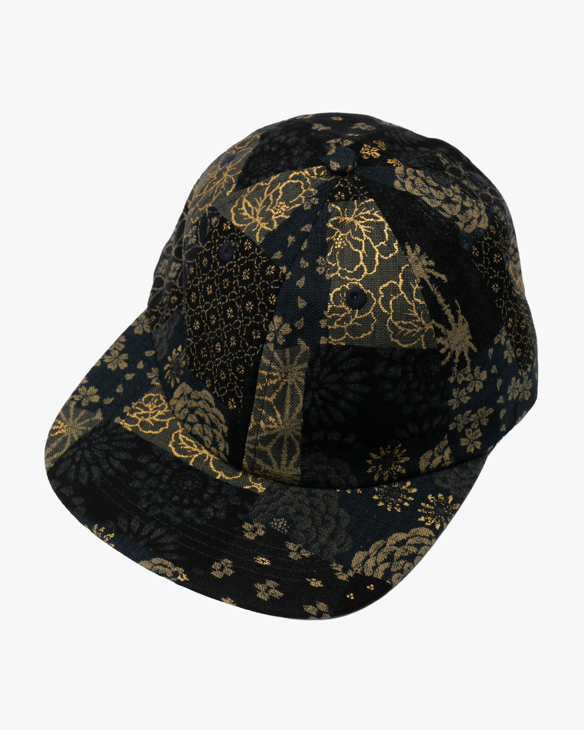 Kiriko Original Cap, 6-Panel, Multi Patchwork, Black and Gold