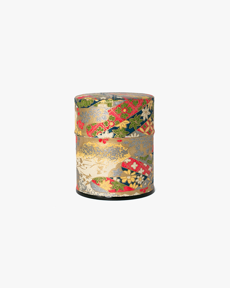 Tea Canister, Theanine, Washi Paper, Gold and Silver