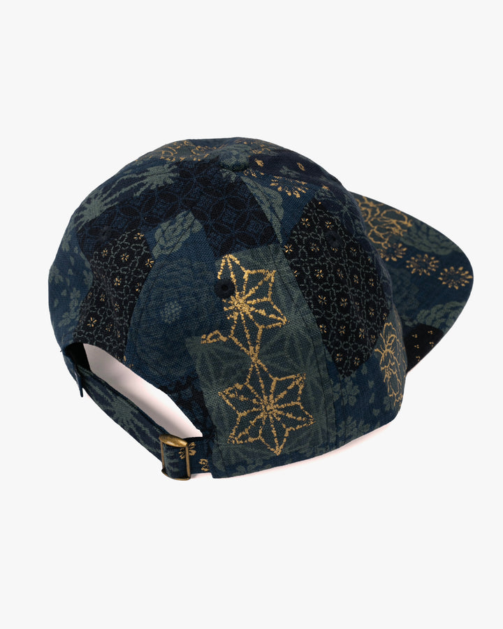 Kiriko Original Cap, 6-Panel, Multi Patchwork, Blue and Gold