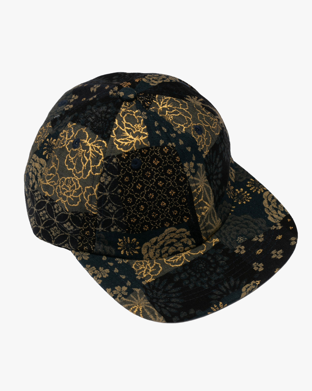 Kiriko Original Cap, 6-Panel, Multi Patchwork, Black and Gold