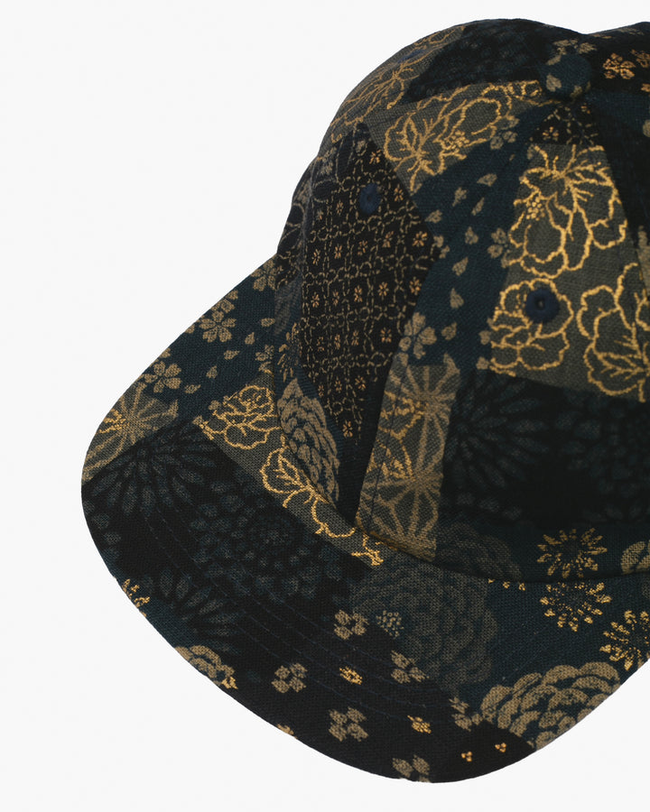Kiriko Original Cap, 6-Panel, Multi Patchwork, Black and Gold