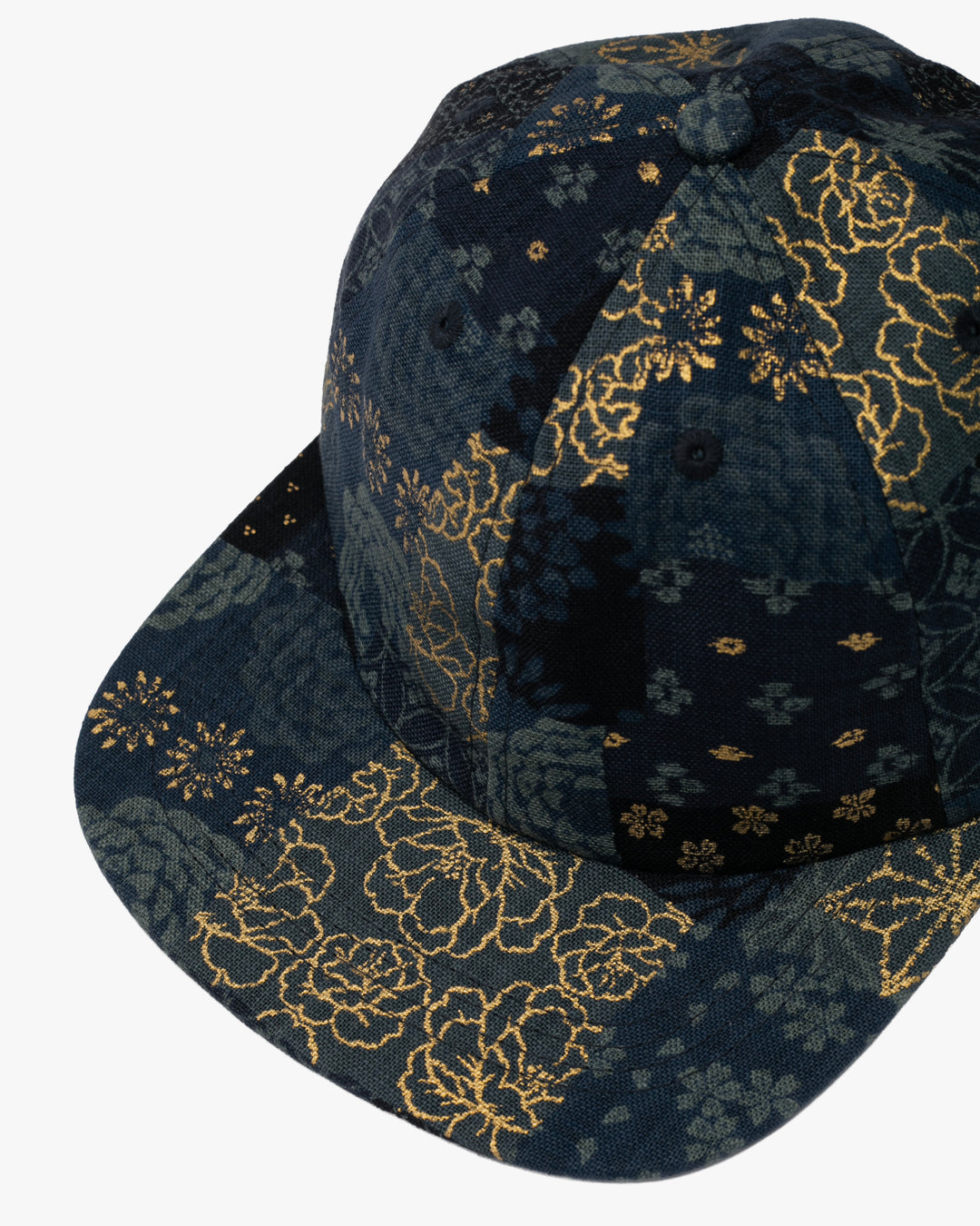Kiriko Original Cap, 6-Panel, Multi Patchwork, Blue and Gold