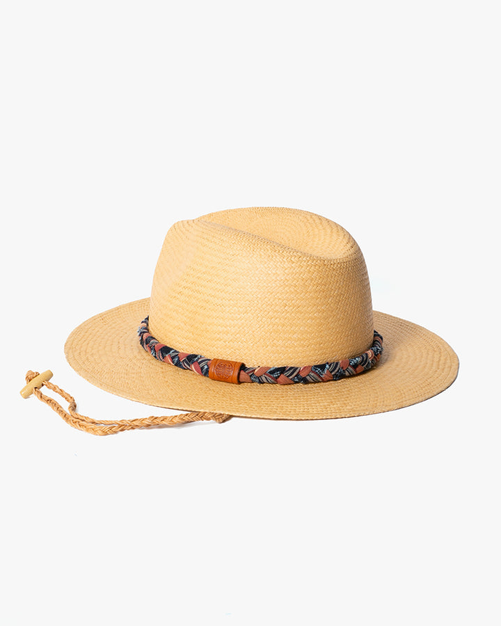 Kiriko Custom Panama Hat, Straw, Braided Indigo with Canyon Accents