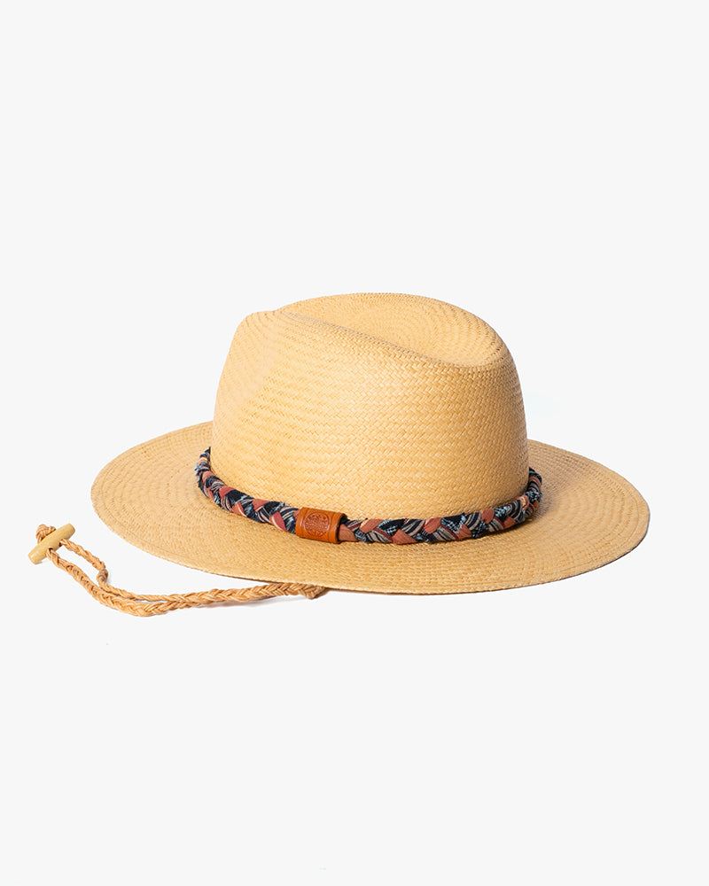 Kiriko Custom Panama Hat, Straw, Braided Indigo with Canyon Accents