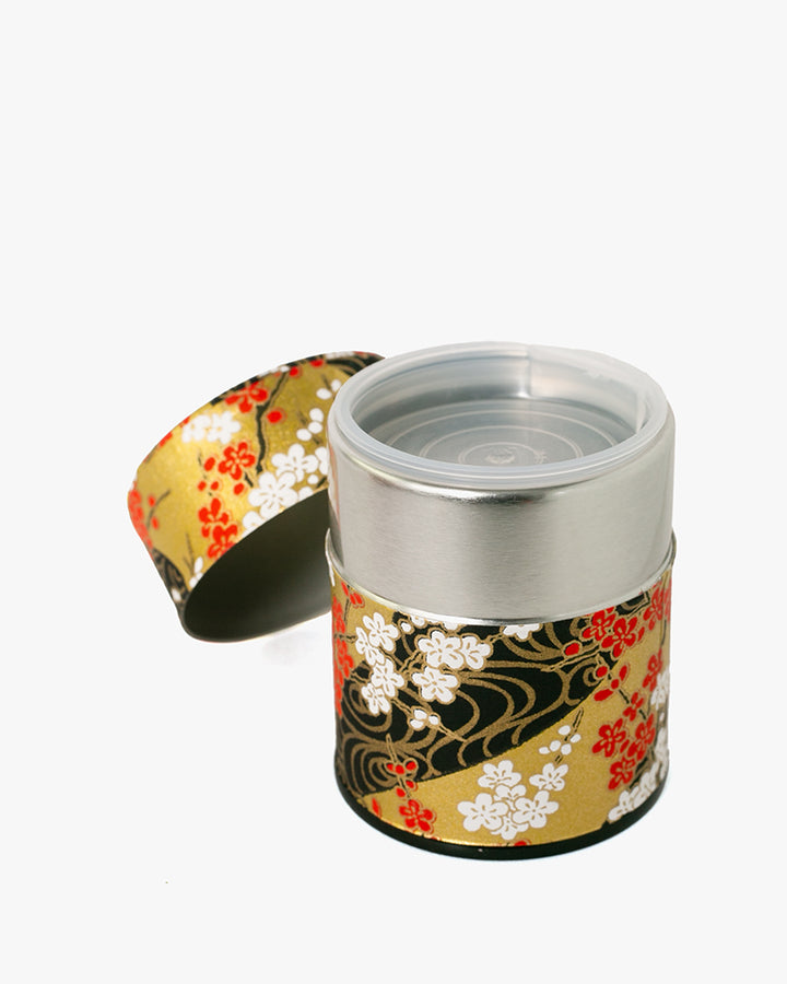 Tea Canister, Theanine, Washi Paper, Gold and Black