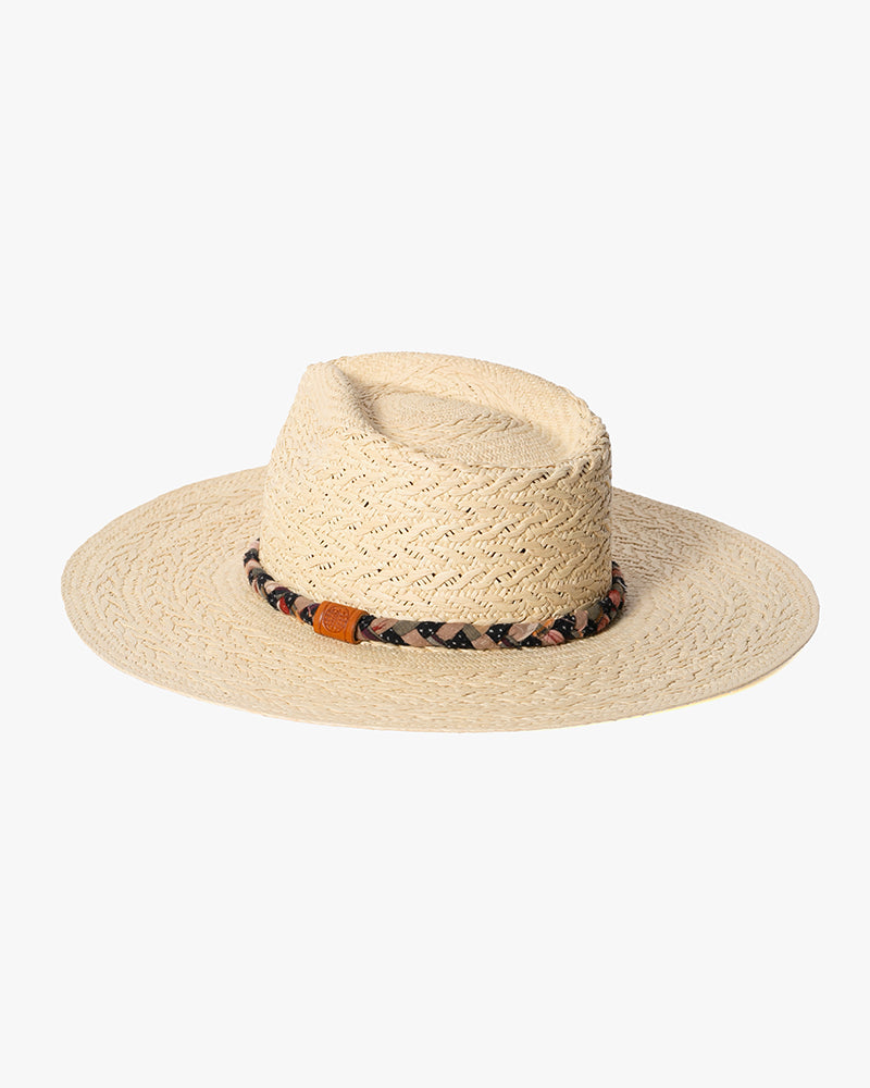 Kiriko Custom Panama Hat, Straw, Braided Shades of Indigo, Orange, and Burgundy