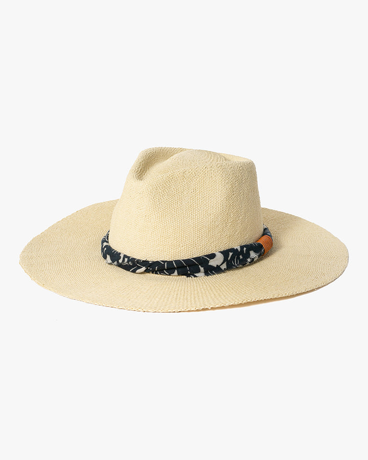 Kiriko Custom Panama Hat, Straw, Indigo Katazome