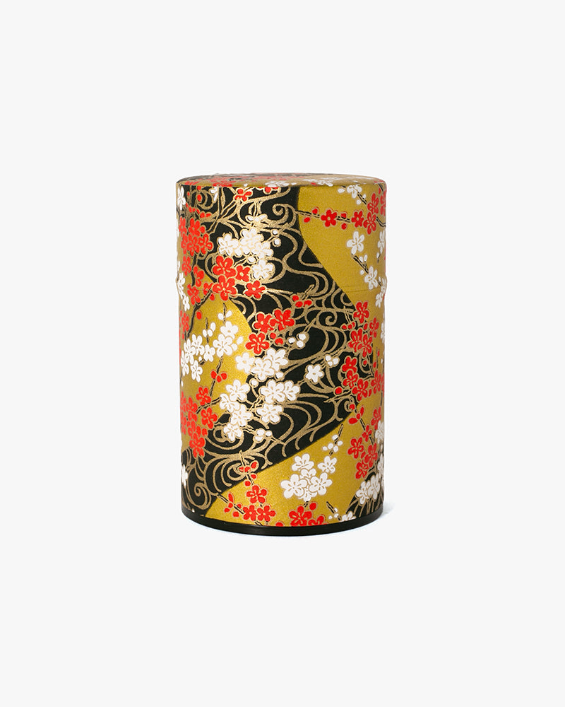 Tea Canister, Theanine, Washi Paper, Gold and Black