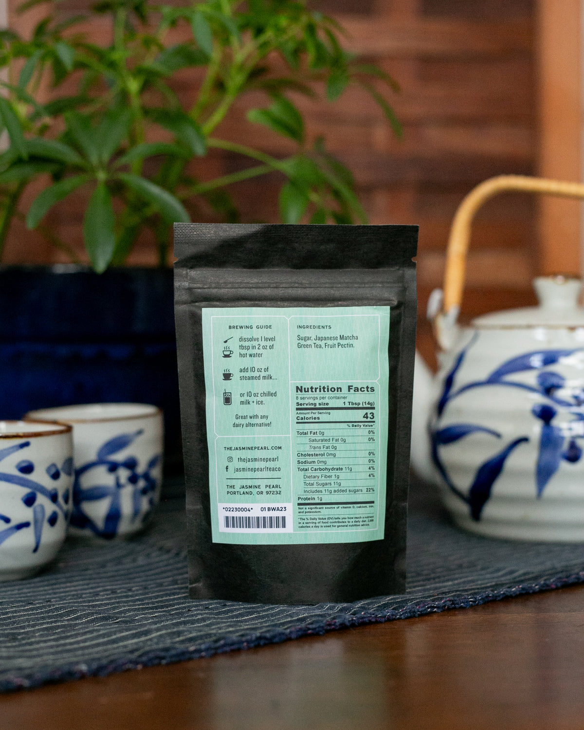 The Jasmine Pearl Tea, Tea Powder, Matcha Latte, Sweetened