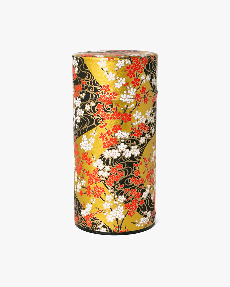 Tea Canister, Theanine, Washi Paper, Gold and Black