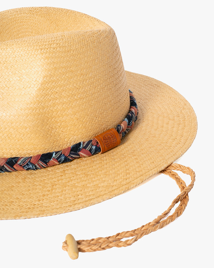 Kiriko Custom Panama Hat, Straw, Braided Indigo with Canyon Accents