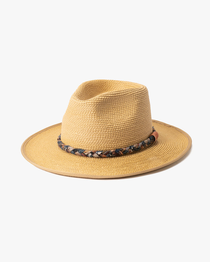 Kiriko Custom Panama Hat, Straw, Braided Indigo Katazome and Multi Plaid