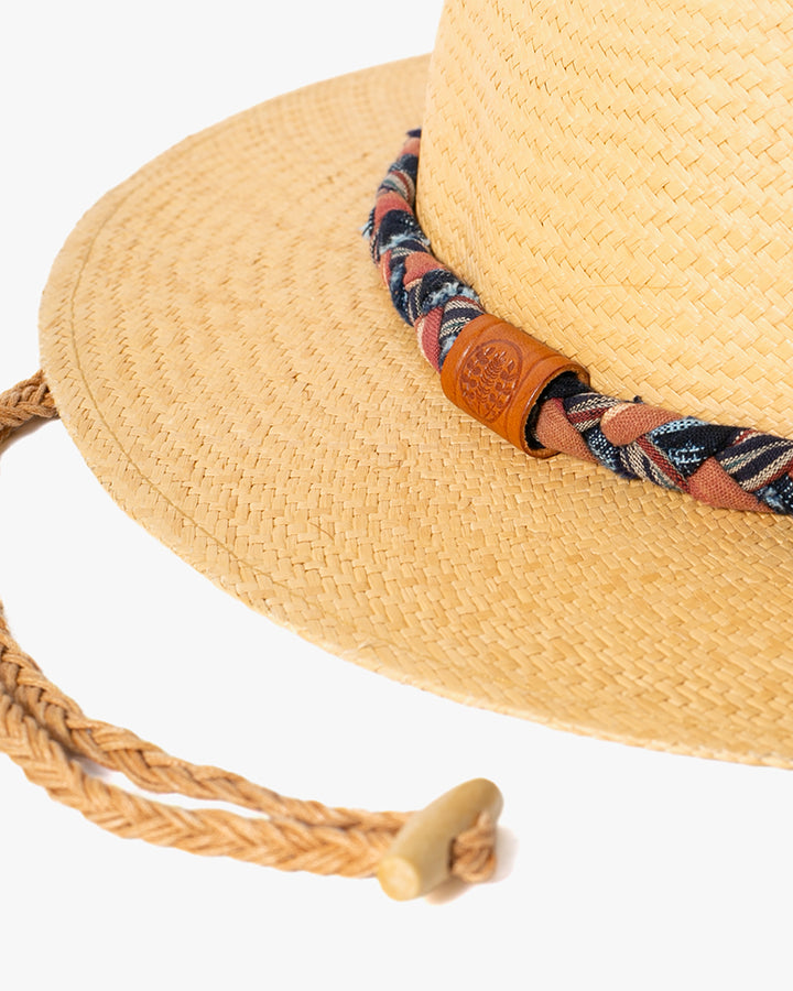 Kiriko Custom Panama Hat, Straw, Braided Indigo with Canyon Accents