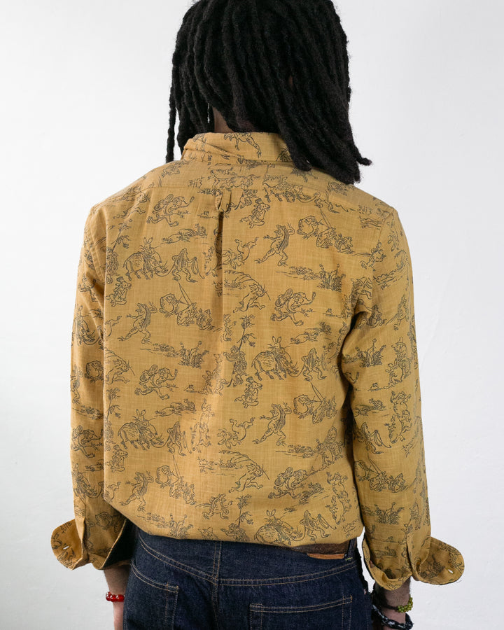 Kiriko Original Shirt, Long Sleeve Button-Up, Mustard Choju Giga