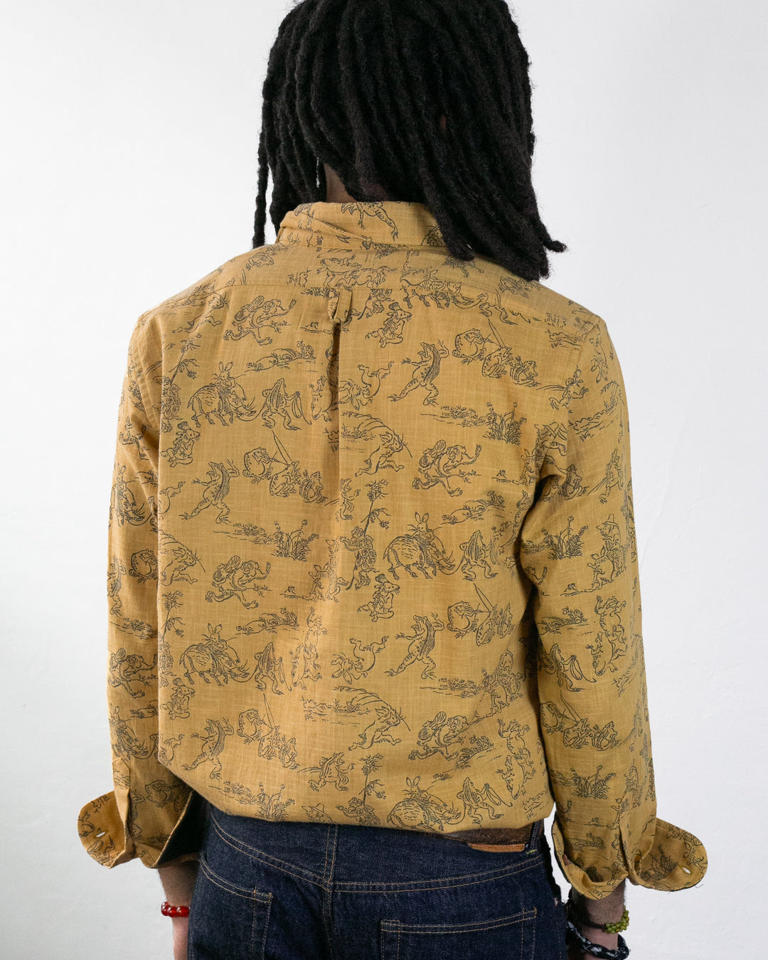 Kiriko Original Shirt, Long Sleeve Button-Up, Mustard Choju Giga