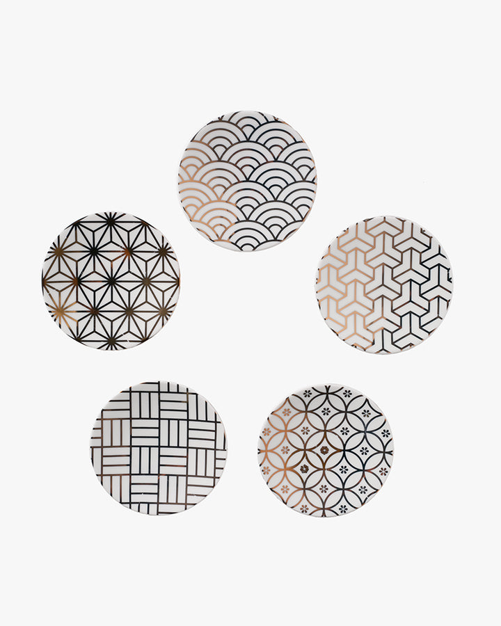 Plate, Ichiyama, Set of 5, Edo Komon