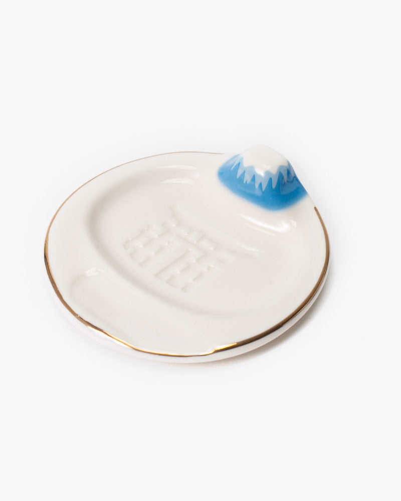 Soy Sauce Plate, Arutha, Mt. Fuji with Japanese Traditional Patterns
