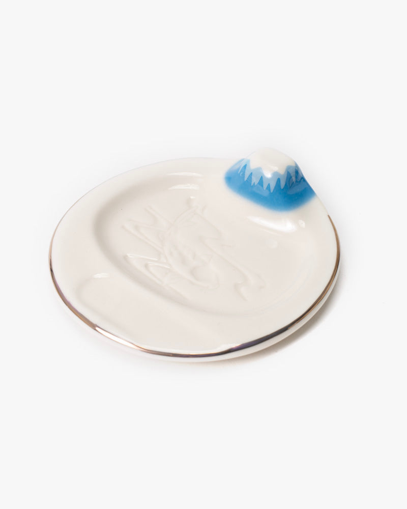 Soy Sauce Plate, Arutha, Mt. Fuji with Japanese Traditional Patterns