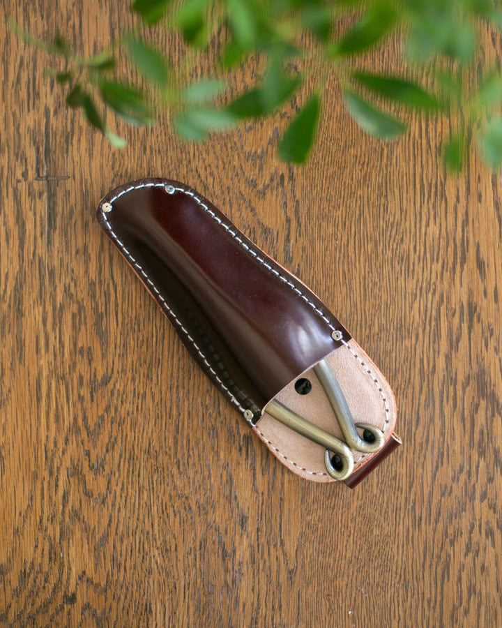 Tanabe Hasami, Scissors (Pruning) Case, Brown Leather