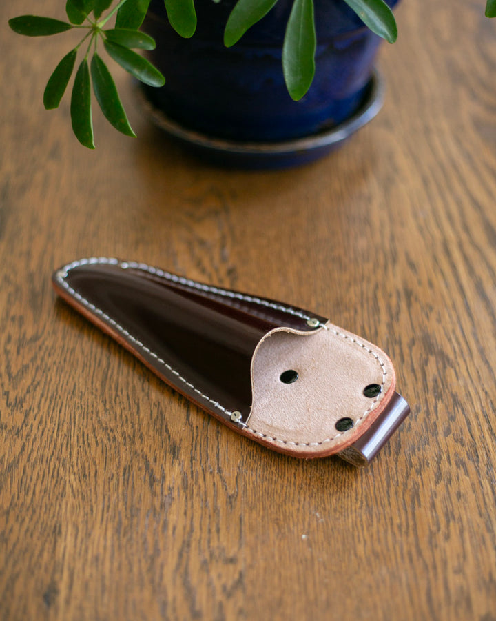 Tanabe Hasami, Scissors (Pruning) Case, Brown Leather