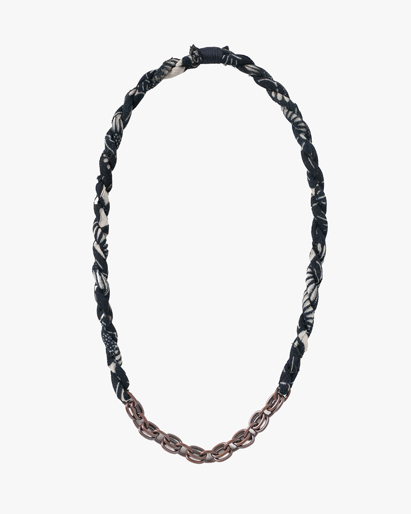 Boet x Kiriko Necklace, Faded Indigo Katazome