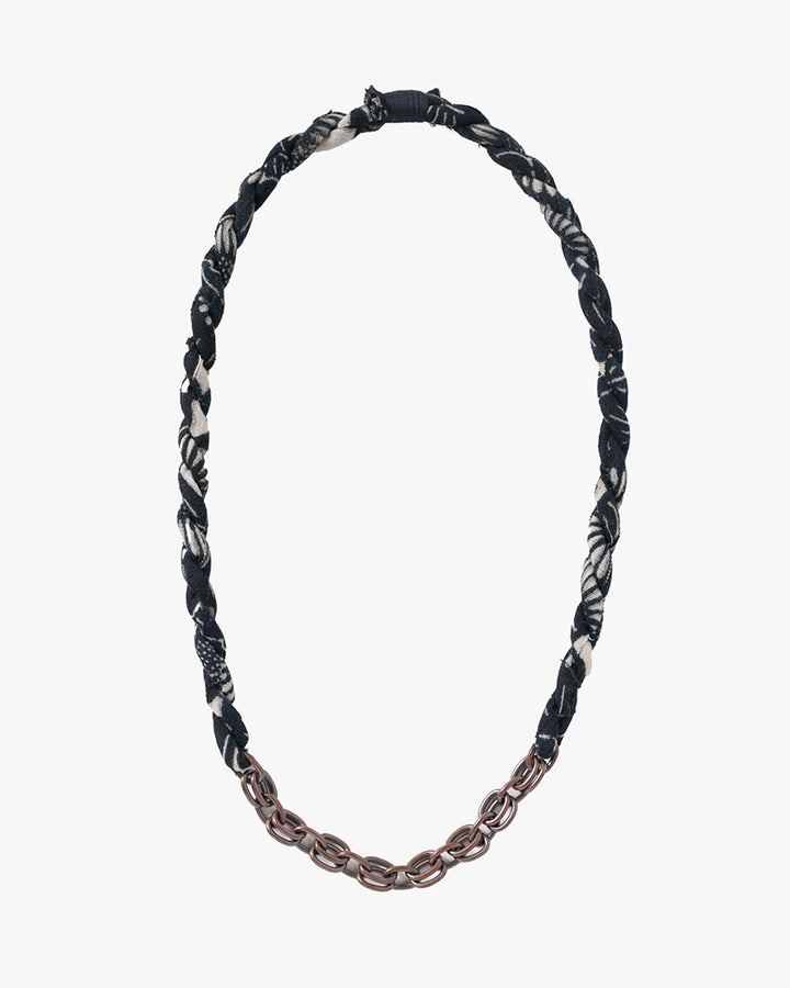 Boet x Kiriko Necklace, Faded Indigo Katazome