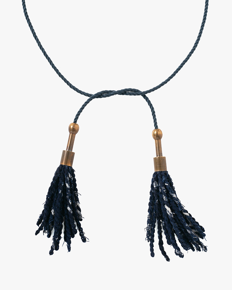 Boet X Kiriko Necklace, Yanagi, Dark Indigo Katazome