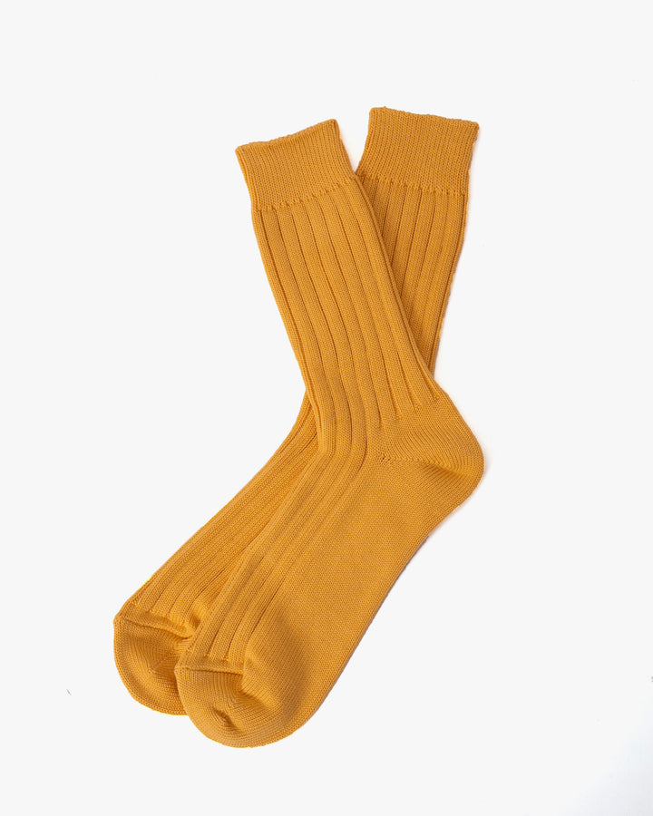 Knitwin, Crew Socks, Egyptian Cotton Ribbed, Praha Susuki Gold