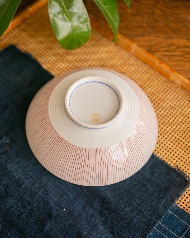 Kouraku Kiln Bowl, Red Shima