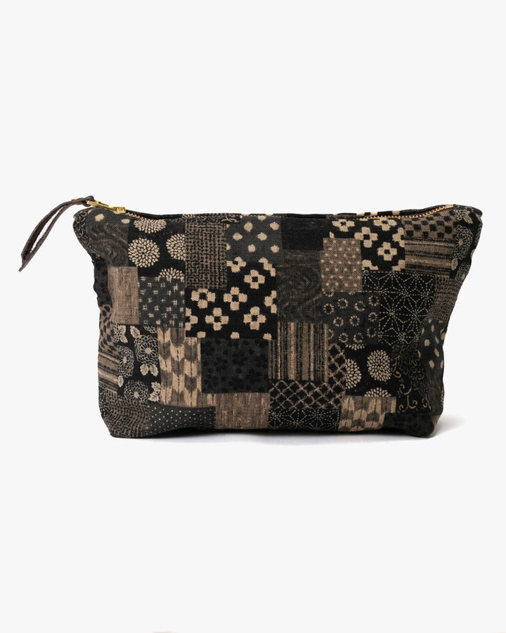 Kiriko Original Stand-Up Pouch, Charcoal and Black Patchwork Style