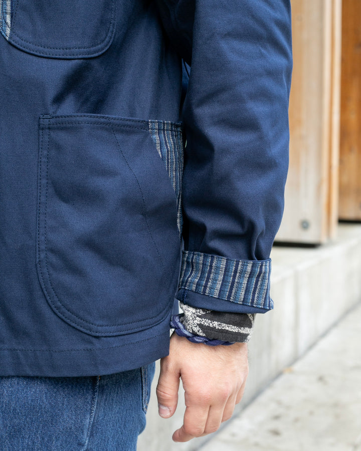 Kiriko Original Mandarin Collar Lightweight Jacket, Navy