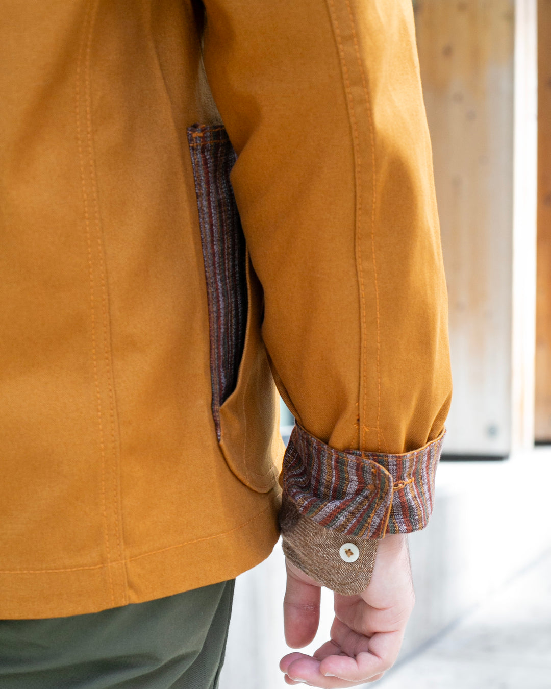 Kiriko Original Mandarin Collar Lightweight Jacket, Mustard