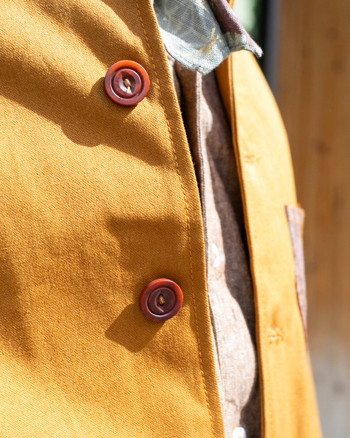 Kiriko Original Mandarin Collar Lightweight Jacket, Mustard
