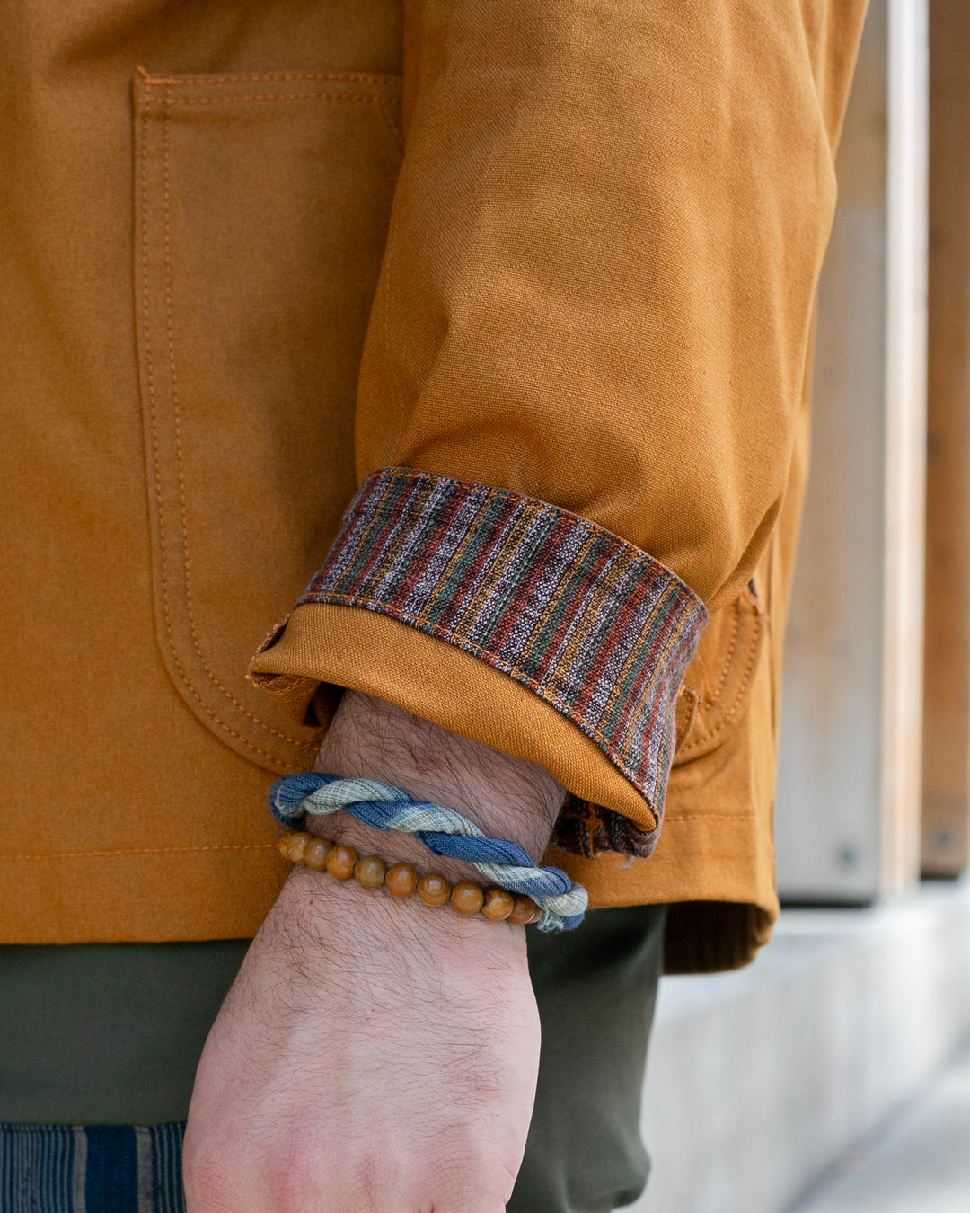 Kiriko Original Mandarin Collar Lightweight Jacket, Mustard